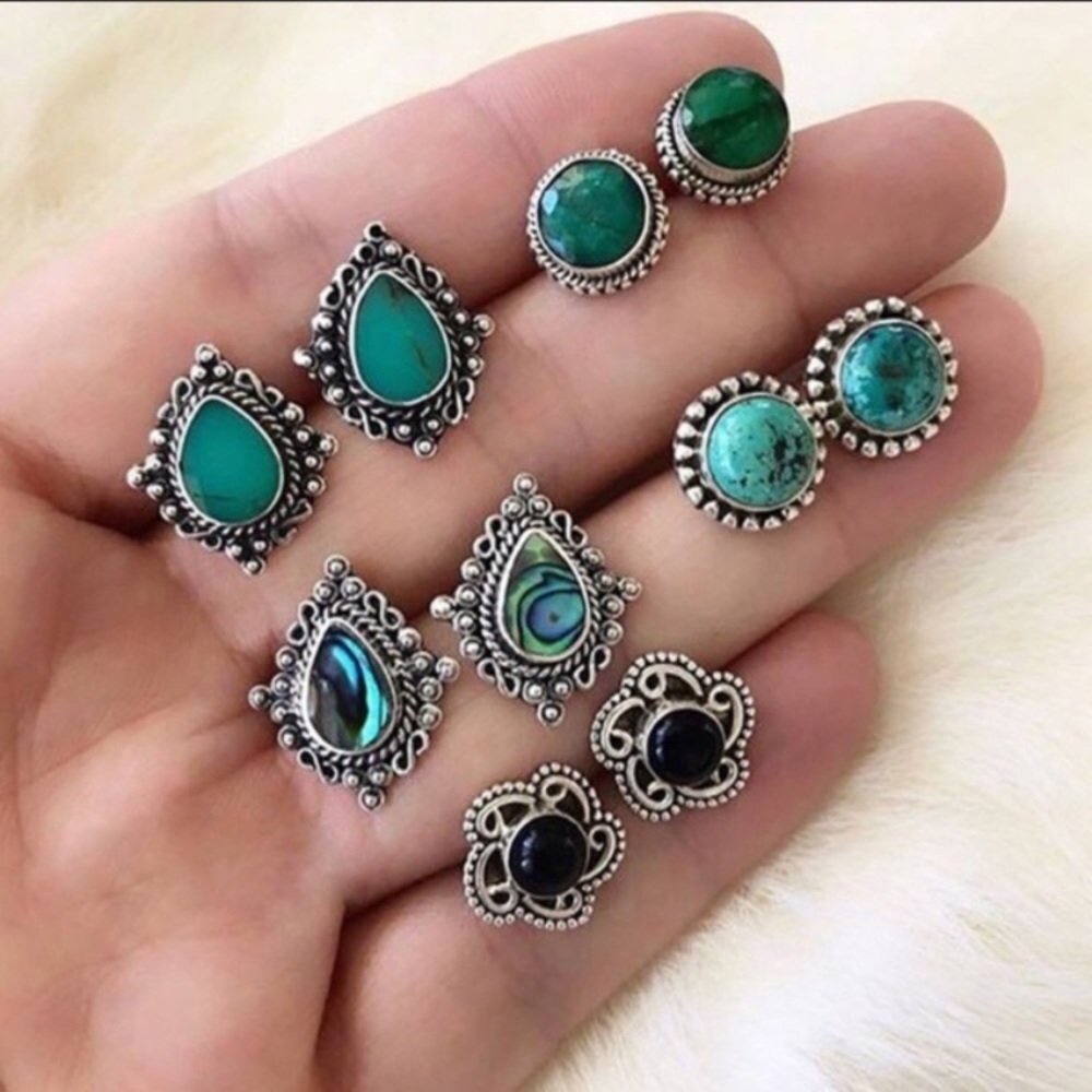 5 Silver & Turquoise Earrings🦋 Fashion Jewelry